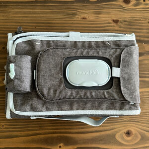 Munchkin Portable Diaper Changing Pad Clutch – Gray & Blue, XL, New Without Tags